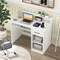 Home Office Desk with Charging Station Adjustable Shelf and Keyboard Tray